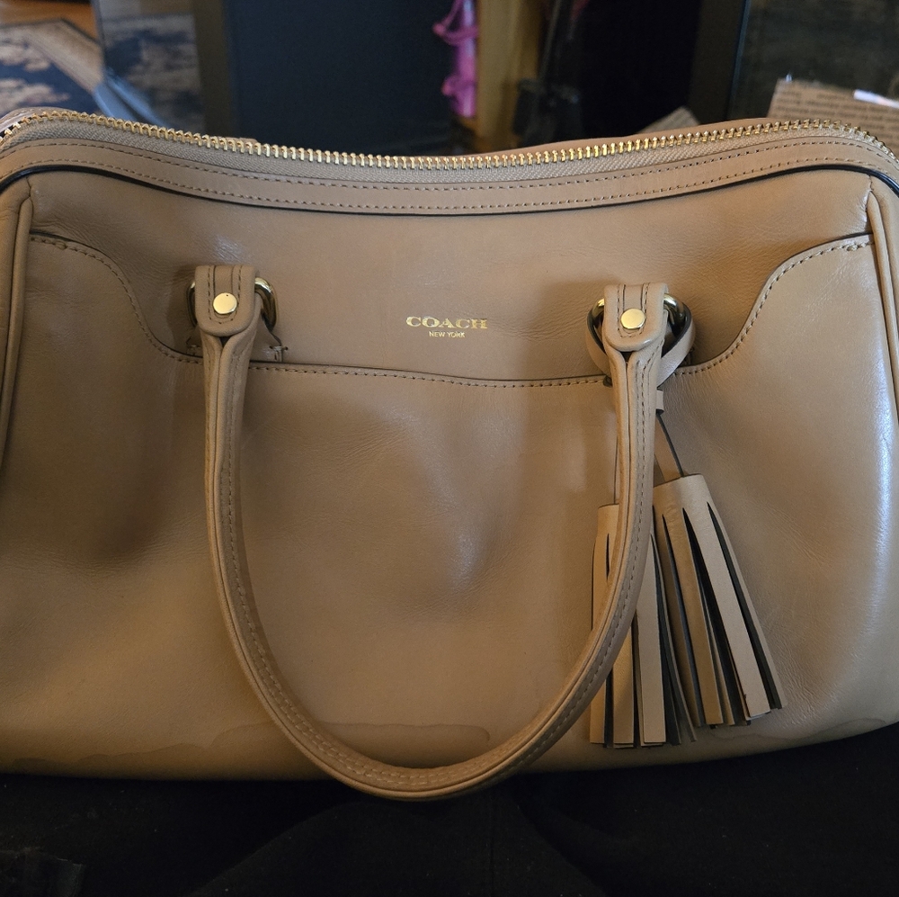 Coach Tan Leather Women's Bag Handbag Purse Guc